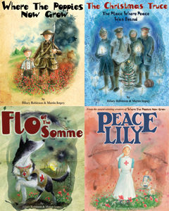 Book covers of the Poppies Series books.